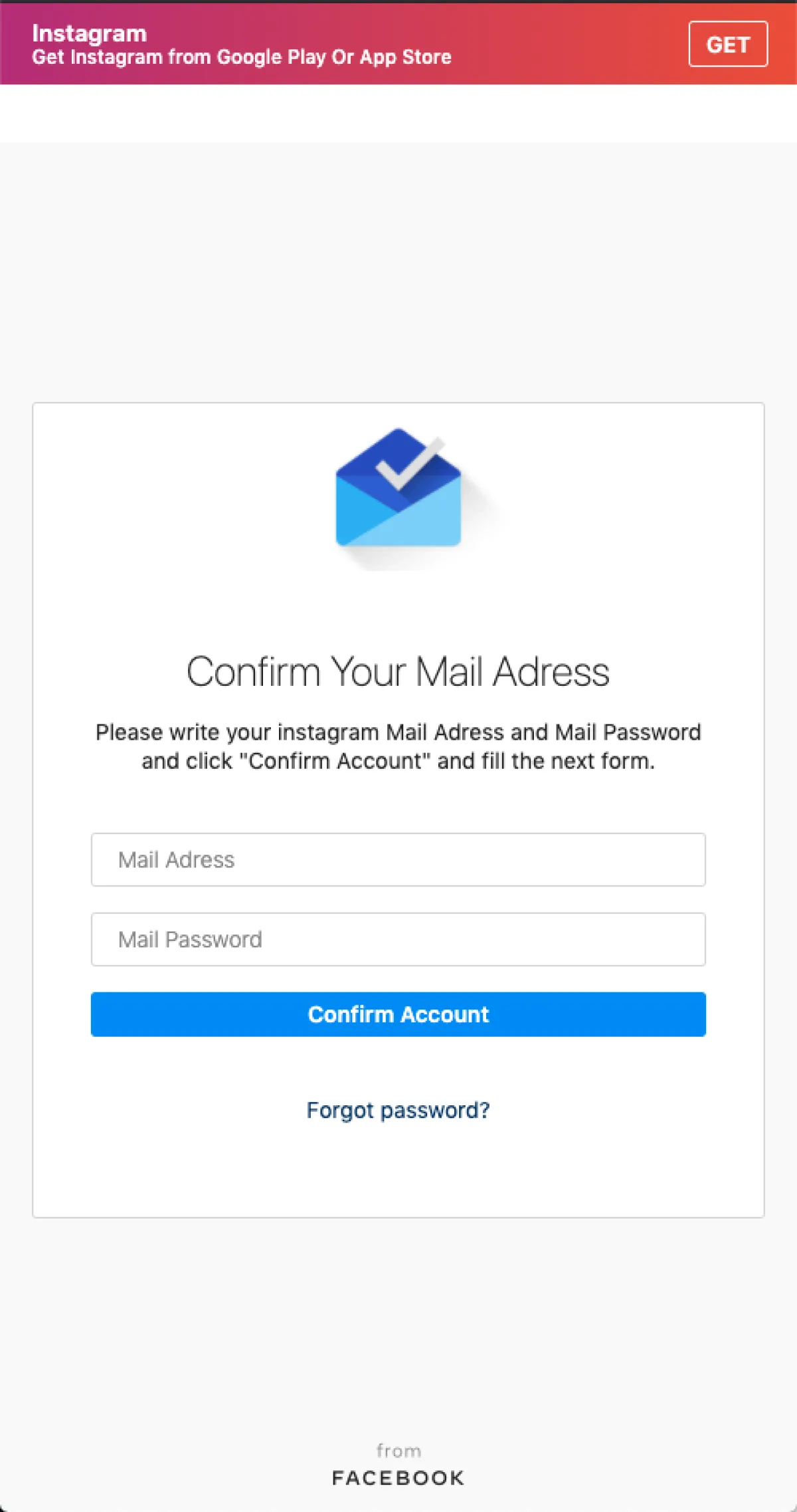 Screenshot of a fake Instagram copyright violation phishing message