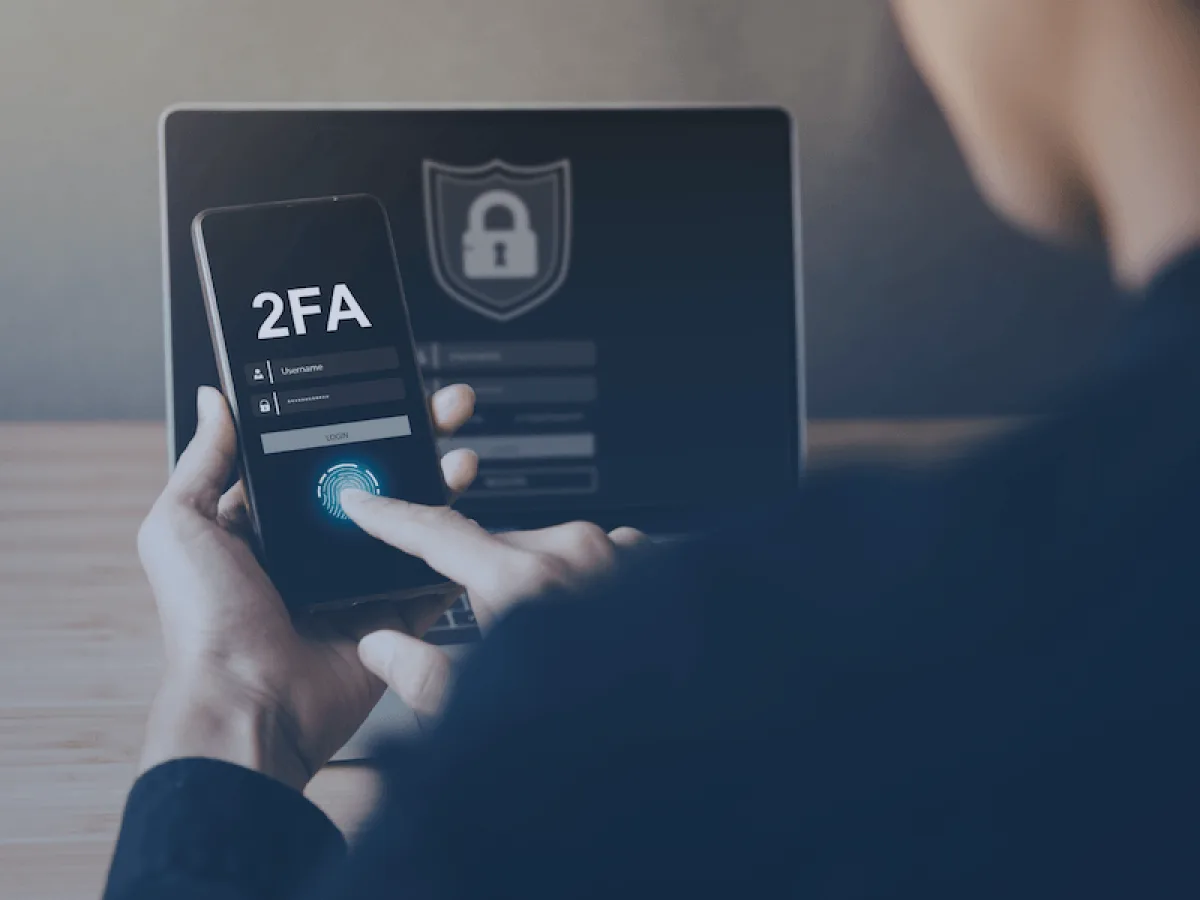 image depicting a man completing a multifactor authentication request