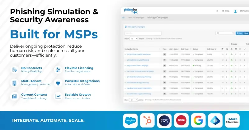 A Flexible Phishing Simulation MSP Partner Program for Cyber Security MSPs