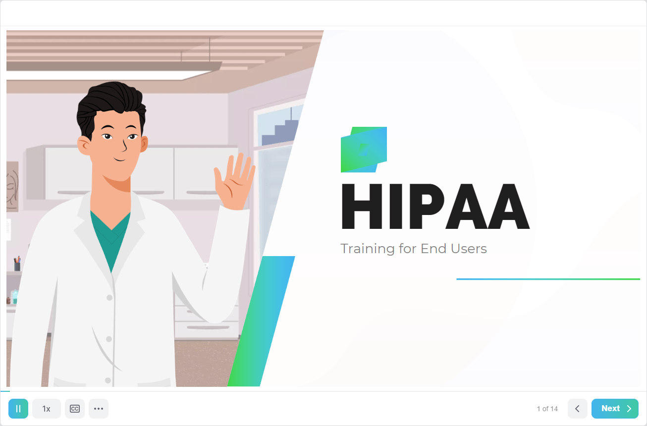 HIPAA Training for End Users cybersecurity course graphic