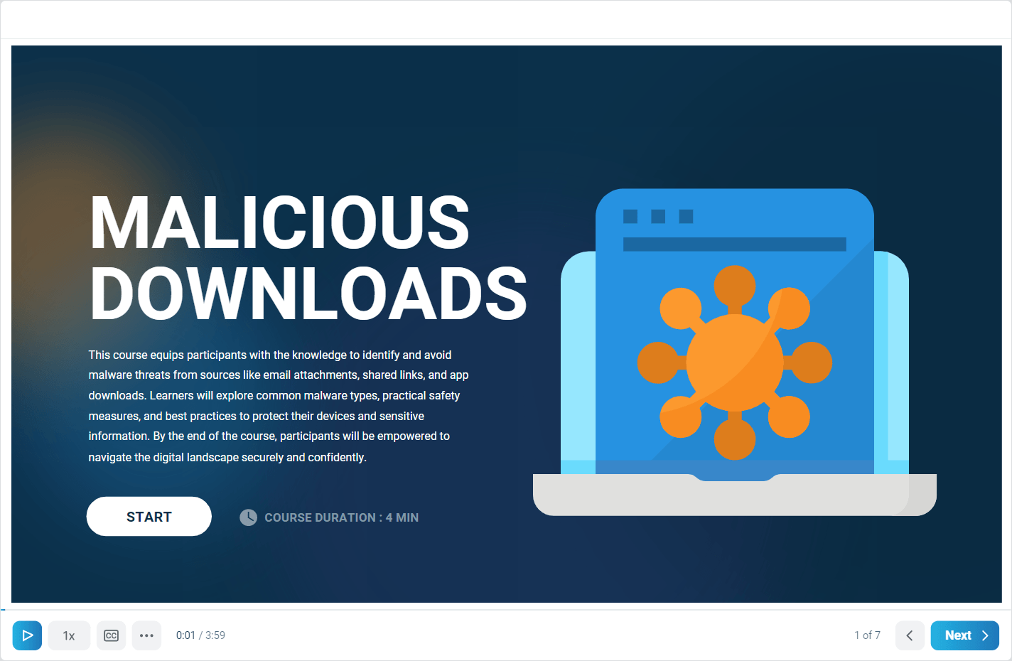 Malicious Downloads cybersecurity course graphic