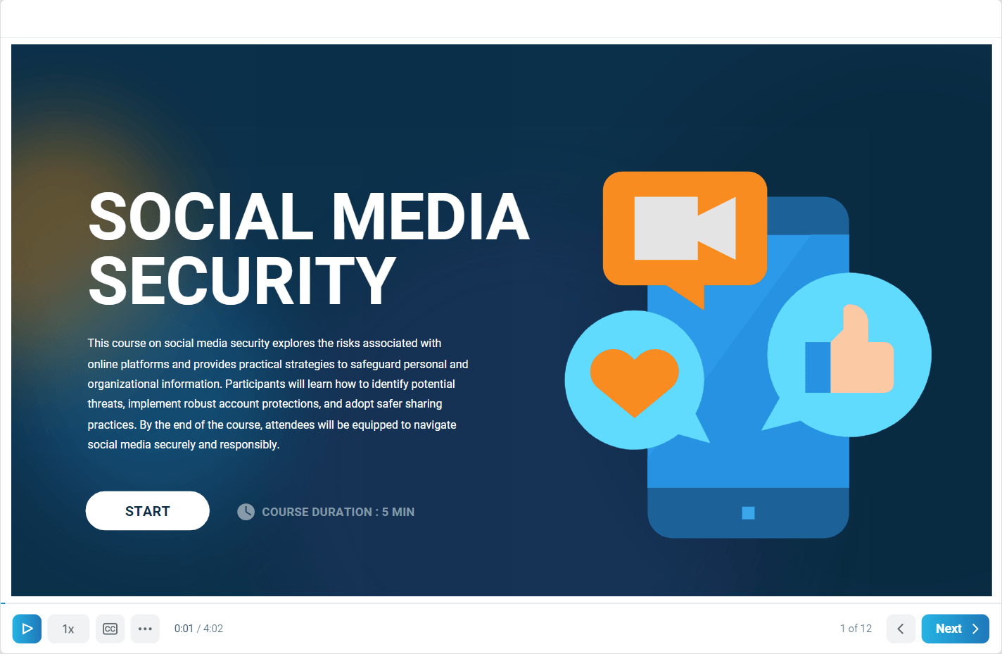 Social Media Security cybersecurity course graphic