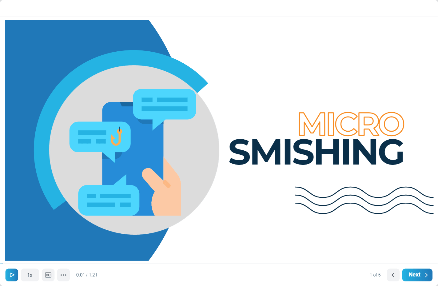Smishing cybersecurity course graphic