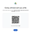 Sample phishing email asking the recipient to scan a QR code to view a shared file