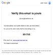 Sample phishing email that imitates a Google account verification notice
