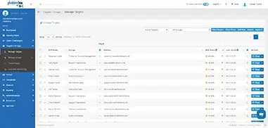 Risk Score screenshot - Manage Targets